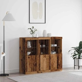vidaXL Πλαϊνό γραφείο 3 pcs Παλαιό ξύλο 123 x 37 x 100 εκ
