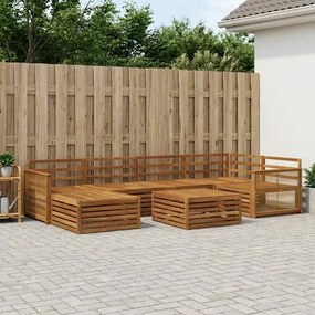 vidaXL Σειρά Καναπέ Εξωτερικού 7 pcs Φυσικό