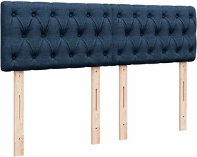 vidaXL Κρεβάτι Boxspring με Στρώμα Μπλε 140x190 εκ. Υφασμάτινο