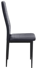 Καρέκλα τραπεζαρίας Rosa Megapap μαύρο PU - μεταλλικό μαύρο πόδι 40x52x96εκ.