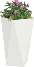 vidaXL Γλάστρα 2 τμχ. Λευκό 40 x 40 x 75 cm Ατσάλι