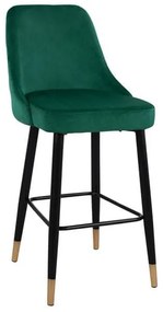 Σκαμπό Bar Paige HM8519.03 Dark Green 51Χ57Χ110Υ εκ. Σετ 2τμχ Βελούδο, Μέταλλο