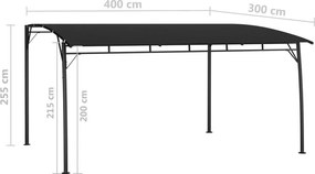vidaXL Σκιάσεις 4 x 3 x 2,55 m Ανθρακί