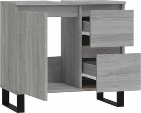 vidaXL Ντουλάπι Μπάνιου Γκρι Sonoma 65x33x60 εκ. Επεξεργασμένο Ξύλο