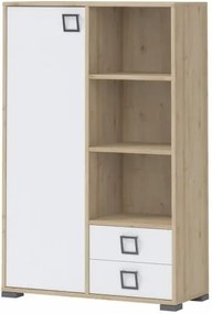 Ντουλάπι Riddle 1D2S plus-Δρυς-Λευκό - 86.00Χ37.00Χ134.00cm