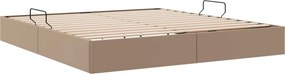 vidaXL Κρεβάτι Οθωμανικού Τύπου Καπουτσίνο 180 x 200 cm Τεχνητό Δέρμα