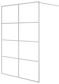 Διαχωριστικό Ντουζιέρας Ασημί 140 x 195 εκ. Διάφανο Γυαλί ESG - Ασήμι