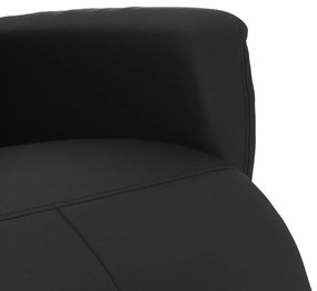 Πολυθρόνα Ανακλινόμενη με Υποπόδιο Μαύρη από Συνθετικό Δέρμα - Μαύρο