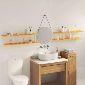 vidaXL Πλωτό ράφι 4 pcs Χαμομηλί κίτρινο 100 x 18 x 2,5 εκ Ατσάλι