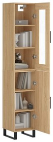 vidaXL Μπουφές Sonoma δρυς 34,5 x 34 x 180 εκ. από Επεξεργασμένο Ξύλο
