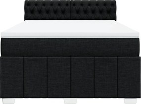 vidaXL Κρεβάτι Boxspring με Στρώμα Μαύρο 140x200 εκ. Υφασμάτινο