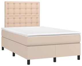 Κρεβάτι Boxspring με Στρώμα Καπουτσίνο 120x190εκ.από Συνθ.Δέρμα - Καφέ