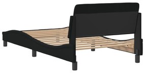 Πλαίσιο Κρεβατιού με Κεφαλάρι Μαύρο 100x200 εκ. Υφασμάτινο - Μαύρο