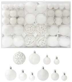 vidaXL Σετ Μπάλες Χριστουγεννιάτικες 100 Τεμάχια Λευκές
