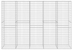 vidaXL Συρματοκιβώτιο Τοίχος 300x50x200 εκ. Γαλβαν.Χάλυβας + Κάλυμμα