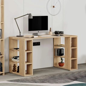 Γραφείο εργασίας Colmar Megapap από μελαμίνη χρώμα sapphire oak 140x60x75εκ-GP037-0005,5