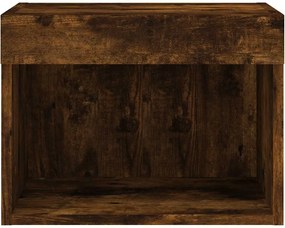 vidaXL Κομοδίνο Επιτοίχιο με Φώτα LED Καπνιστή Δρυς