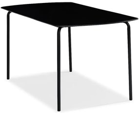 Τραπέζι deNoord 241, Μαύρο, 74x80x160cm, Ινώδες τσιμέντο, Μέταλλο | Epipla1.gr