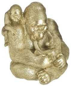 Διακοσμητικός Γορίλας 3-70-146-0442 20x19x23cm Gold Inart Polyresin