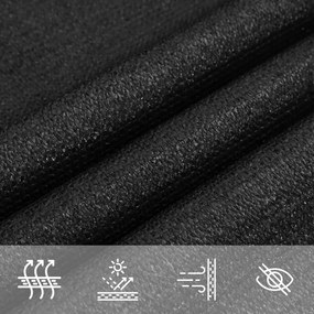 vidaXL Πανί Σκίασης Μαύρο 4 x 5 μ. από HDPE 160 γρ./μ²