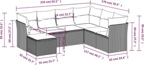vidaXL Σαλόνι Κήπου Σετ 7 τεμ. Μπεζ Συνθετικό Ρατάν με Μαξιλάρια