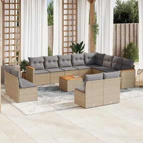 vidaXL Patio Sofa Set 12-θέσια Μικτό μπεζ
