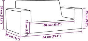 vidaXL Καναπές Παιδικός Διθέσιος Ανθρακί από Μαλακό Βελουτέ Ύφασμα