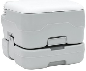 vidaXL Φορητή Τουαλέτα Γκρι & Λευκό Πλαστικό 10 L