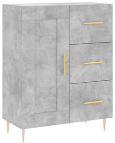 vidaXL Ντουλάπι Γκρι Σκυροδέματος 69,5x34x180 εκ. Επεξεργασμένο Ξύλο