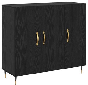 vidaXL Πλαϊνό γραφείο Μαύρο 90 x 34 x 80 εκ. Επεξεργασμένο ξύλο