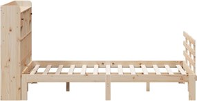 vidaXL Κρεβάτι Βιβλιοθήκη Χωρίς Στρώμα 140x200 εκ Μασίφ Ξύλο Πεύκο