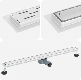 vidaXL Σιφόνι ντους 2-σε-1 με 360° σιφόνι Ασημί 90 cm