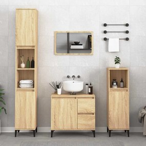 vidaXL Ντουλάπι Μπάνιου Sonoma Δρυς 65x33x60 εκ. Επεξεργασμένο Ξύλο