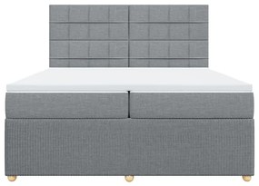 ΚΡΕΒΑΤΙ BOXSPRING ΜΕ ΣΤΡΩΜΑ ΑΝΟΙΧΤΟ ΓΚΡΙ 200X200 ΕΚ. ΥΦΑΣΜΑΤΙΝΟ 3292163