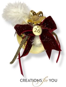 Κεραμικό ρόδι χρυσό με κόκκινη και χρυσή διακόσμηση