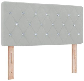 vidaXL Βελούδινο Κεφαλάρι Argyle Ανοιχτό γκρι 90 cm Βελούδο