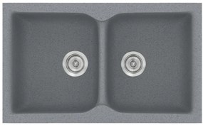 Sanitec Classic 340 Metallic Silver Ένθετος Νεροχύτης 80cm