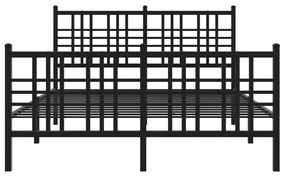 vidaXL Πλαίσιο Κρεβατιού με Κεφαλάρι&Ποδαρικό Μαύρο 120x200εκ. Μέταλλο