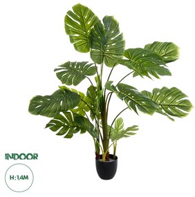 GloboStar® Artificial Garden MONSTERA 20973 Τεχνητό Διακοσμητικό Φυτό Μονστέρα Φ120 x Υ140cm