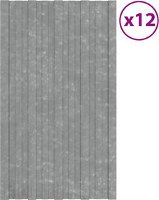 vidaXL Πάνελ οροφής 12 τεμ. Ασημί 80 x 45 cm Γαλβανισμένος χάλυβας