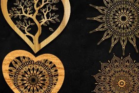 Σετ των 2 Intra απο ξύλο plywood 3mm-4mm πάχος κοπής με λέιζερ 3D Heart Mandala Δίασταση 30x30 cm INTRAFABR-91270648