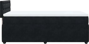 vidaXL Κρεβάτι Boxspring με Στρώμα Μαύρο 90x190 εκ. Βελούδινο