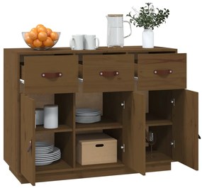 vidaXL Ντουλάπι Καφέ Μελί 100 x 4 x 75 εκ. από Μασίφ Ξύλο Πεύκου