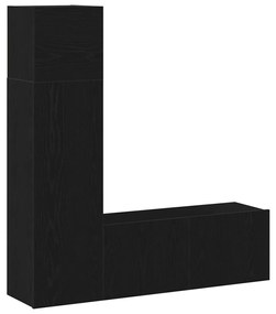 vidaXL Σετ επίπλου τηλεόρασης 3 pcs Μαύρη δρυς 130.5 x 30 x 140 εκ