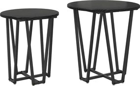 vidaXL Σετ βοηθητικά τραπεζάκια 2 pcs Μαύρη Οξυά