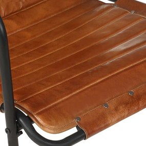 vidaXL Πολυθρόνα Relax Καφέ από Γνήσιο Δέρμα Με Υποπόδιο