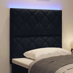 vidaXL LED κεφαλάρι Μαύρο 90 cm ύφασμα
