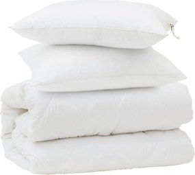 vidaXL Σετ Παπλωμάτων 3 pcs Λευκό Μικροΐνες και Φτερά Από Πούπουλο