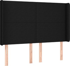 vidaXL Κρεβάτι Boxspring με Στρώμα Μαύρο 140x200 εκ. Υφασμάτινο