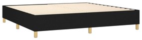 vidaXL Κρεβάτι Boxspring με Στρώμα &amp; LED Μαύρο 200x200 εκ. Υφασμάτινο
